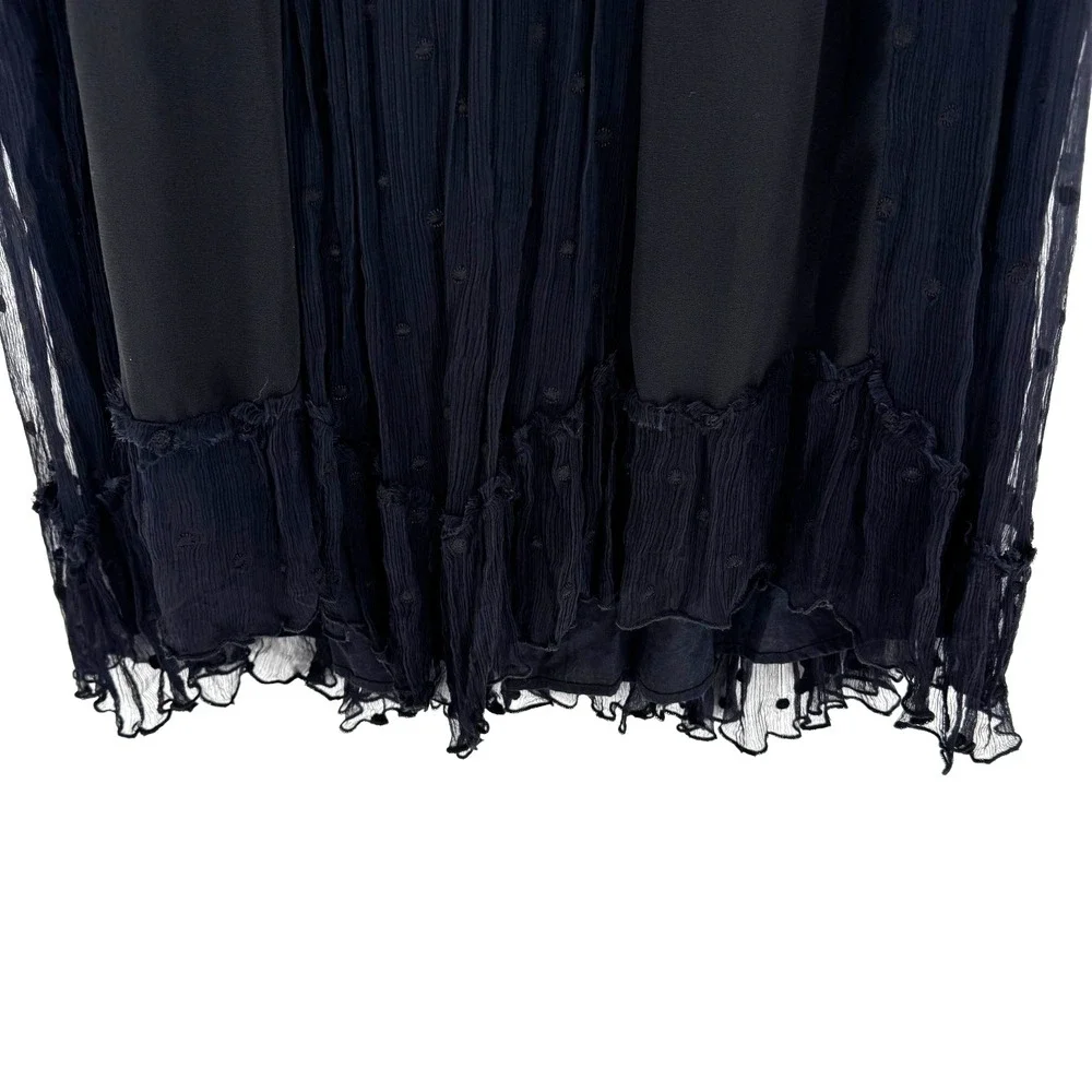 Free People Whimsygoth Mini Dress Women's Small Black Lace Sheer Boho Witchy - Picture 4 of 12